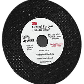 3M General Purpose 3" x 1/32" x 3/8" Cut-Off Wheel - 01987