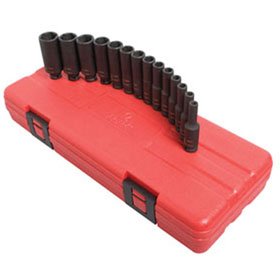 Sunex Tools 1/4" Drive 14 Piece Metric Deep Magnetic Impact Socket Set - 1831