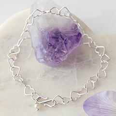Product Image of Linked Hearts Silver Bracelet