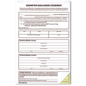 2 Part Odometer Disclosure Statements