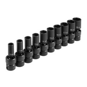 Grey Pneumatic 10 Piece 3/8" Drive 6-Point Deep Universal Socket Set - 1210UMSD