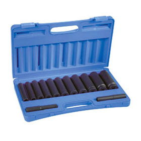 Grey Pneumatic 13 Piece 1/2" Drive 6-Point SAE Extra Deep Impact Socket Set - GRY-1313XD